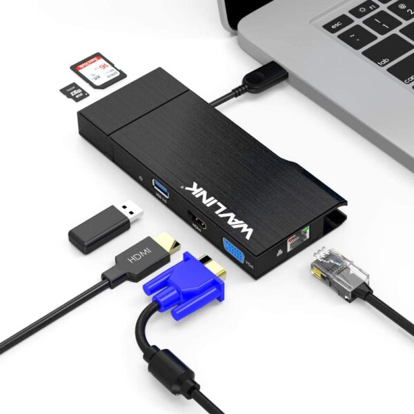 WAVLINK Universal Travel USB 3.0 Dock Dual Display HDMI & VGA with Gigabit Ethernet