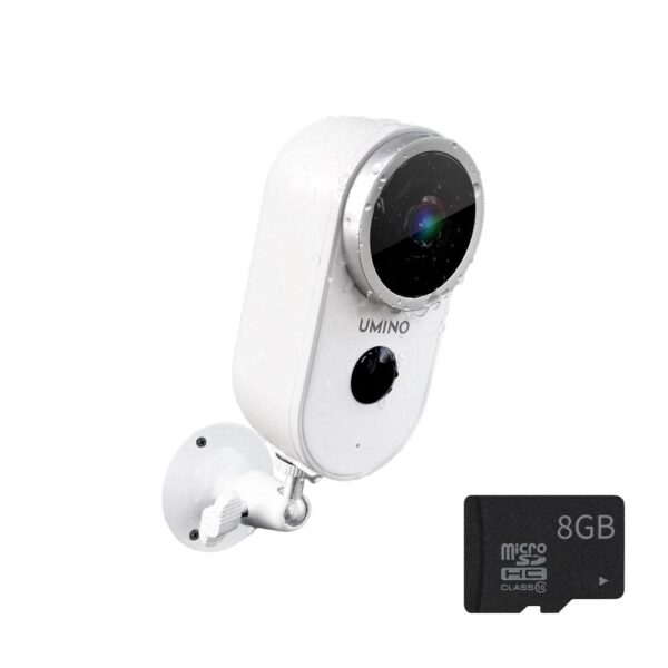 UMINO | A4 Security Battery Camera | IP65 Waterproof | Pre-Installed 8GB Micro SD Card